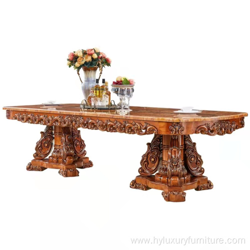 classic extendable wooden carved dining table set for 10 people